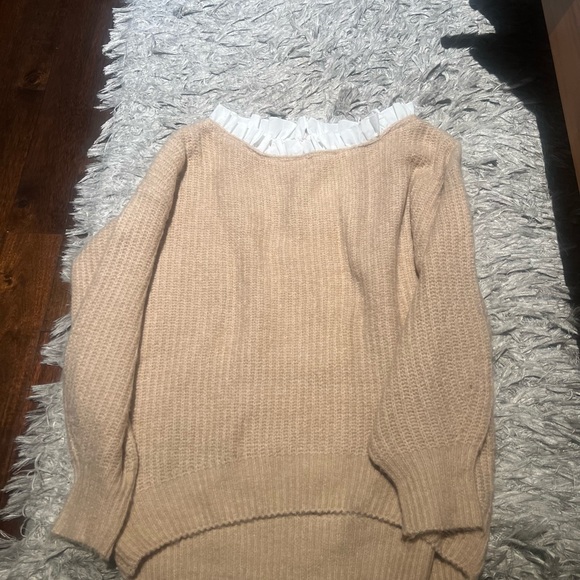 Off-Shoulder Beige Sweater - Picture 5 of 6